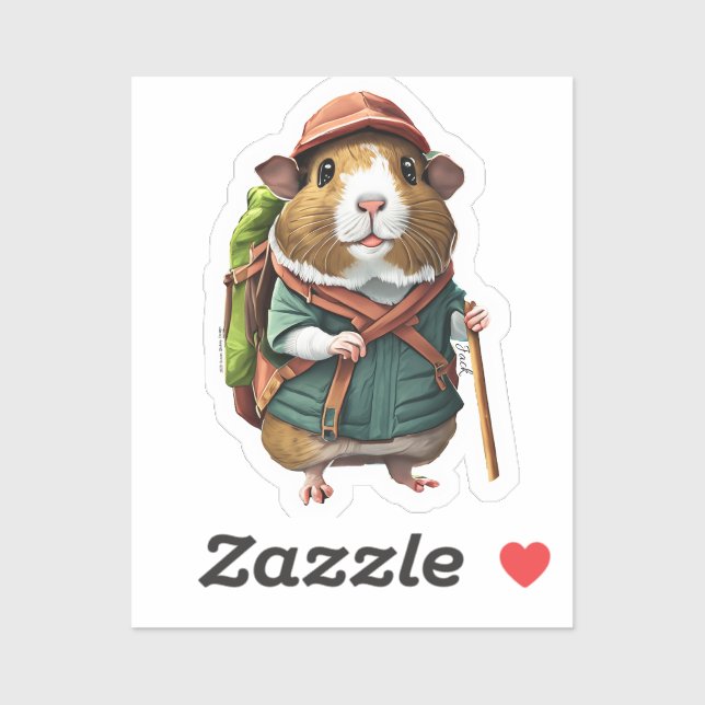Hiking Guinea Pig Explorer Adventurer, Birthday (Sheet)
