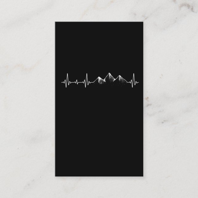 Hiking Heartbeat EKG Mountains Climbing Love Business Card (Front)