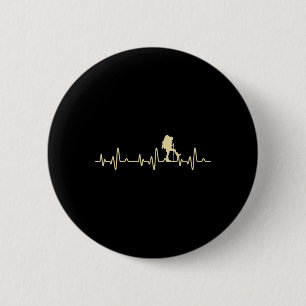 Hiking Heartbeat - Hiker Climber Hiking Climbing 6 Cm Round Badge