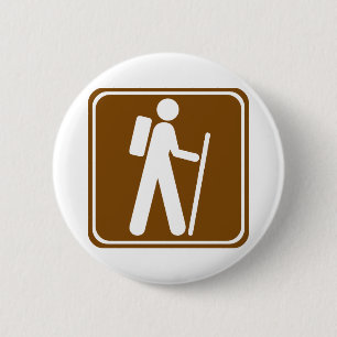 Hiking Highway Sign 6 Cm Round Badge