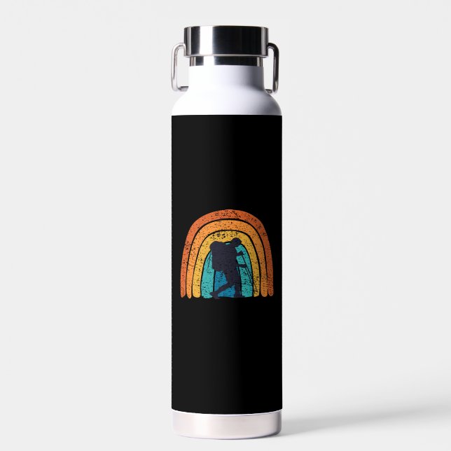 Hiking Hiker Retro  Water Bottle (Front)