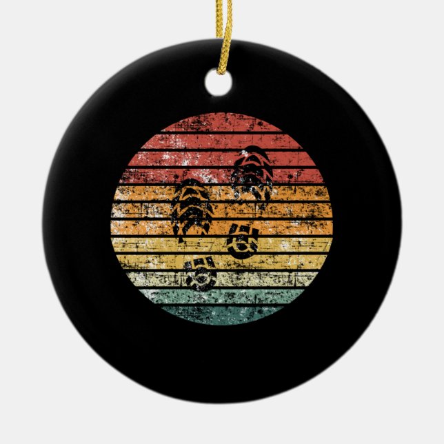 Hiking Hiking Boots Footprint Ceramic Tree Decoration (Front)