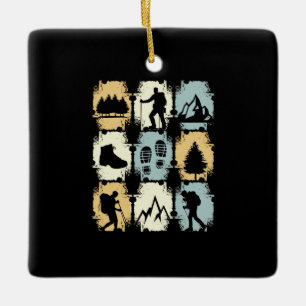 Hiking - Hiking Stuff Retro Ceramic Ornament