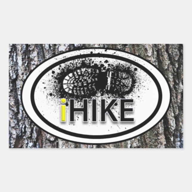 Hiking "iHIKE" Boot Print Tag Stickers (Front)