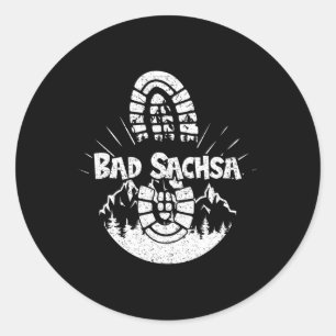 Hiking In Bad Sachsa Germany Vacation Hiker 1  Classic Round Sticker