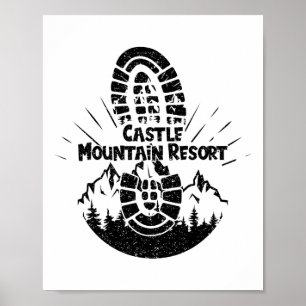 Hiking In Castle Mountain Resort Vacation Ski Poster