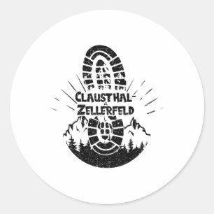 Hiking In Clausthal-zellerfeld Snowboarding Vacati Classic Round Sticker