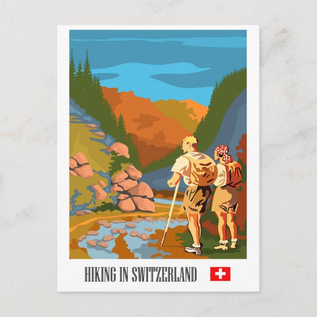 Hiking in Switzerland Postcard (Front)
