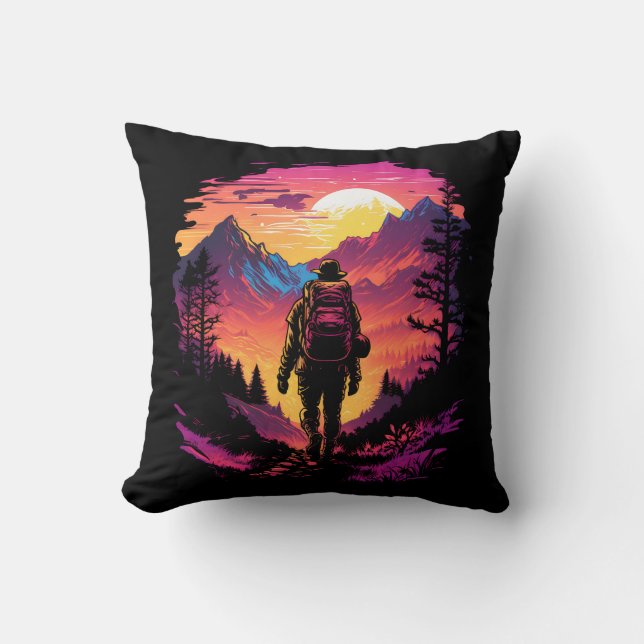 Hiking In The Sunset Cushion (Front)