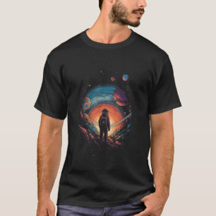 Hiking in the universe  surrealistic artwork T-Shirt