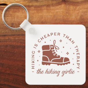 Hiking is cheaper than therapy hiker girlie key ring