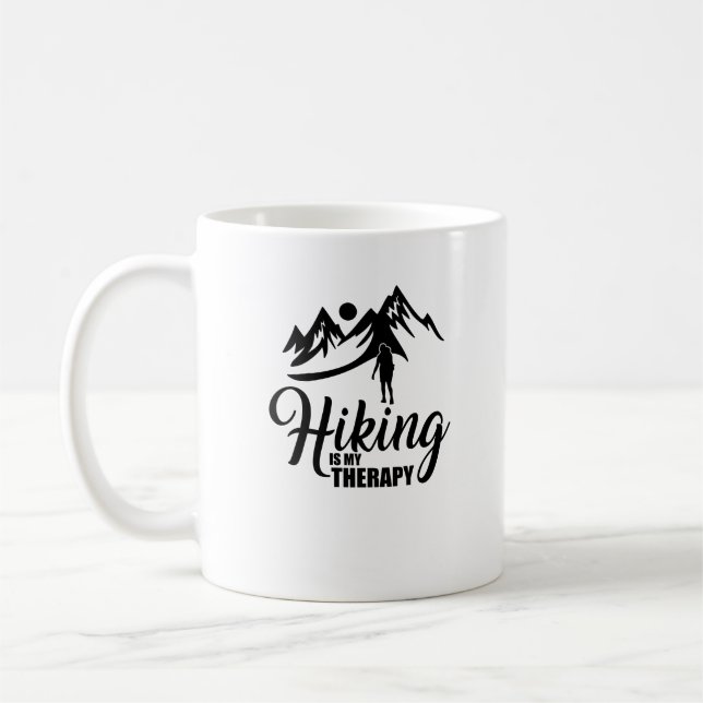 HIKING IS MY THERAPY COFFEE MUG (Left)