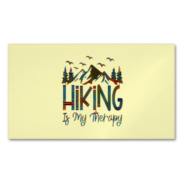 Hiking Is My Therapy, Funny Hiking Business Card M (Front)