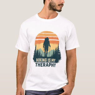 Hiking Is My Therapy T-Shirt – Vintage Sunset Hike