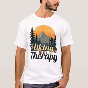 Hiking Is My Therapy Vintage T-Shirt Design