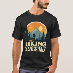 Hiking Is My Therapy Vintage T-Shirt Design