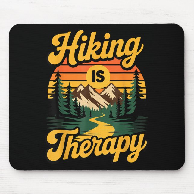 Hiking is therapy  mouse mat (Front)