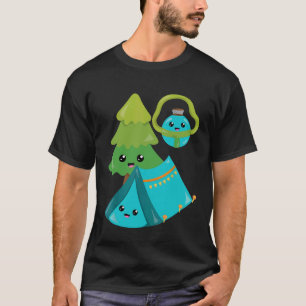 Hiking Kawai Tree Flashlight Water Binoculars Camp T-Shirt