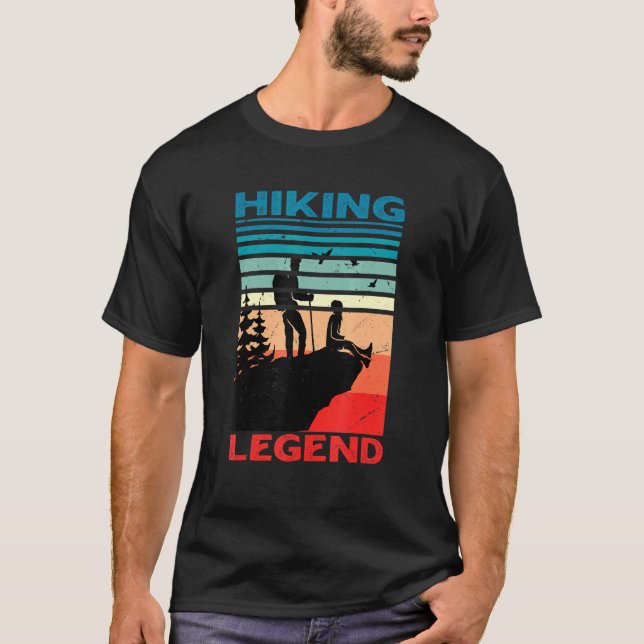 Hiking Legend Outdoor Mountains Adventure Hiker T-Shirt (Front)