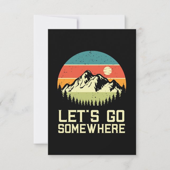 Hiking Let Go Somewhere RSVP Card (Front)