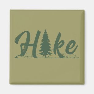 Hiking logo hike hikers with pine tree magnet
