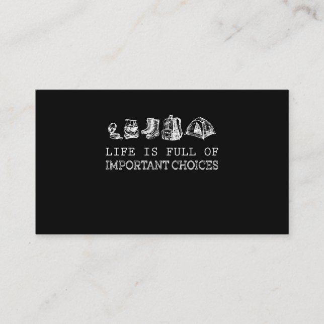 Hiking Lover | Life Is Full Of Important Choices Business Card (Front)