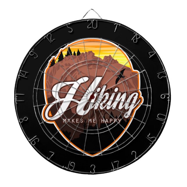 Hiking Makes Me Happy  Dartboard (Front)