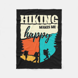 Hiking Makes Me Happy Fleece Blanket