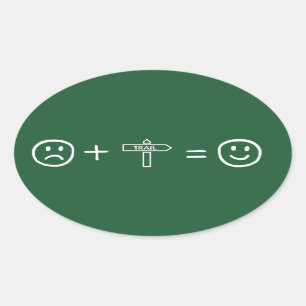 Hiking Makes You Happy Oval Sticker