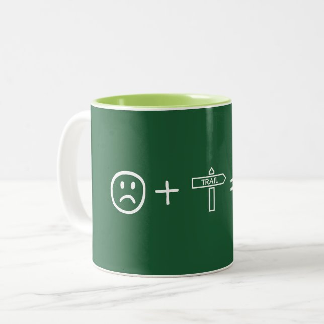 Hiking Makes You Happy Two-Tone Coffee Mug (Front Left)