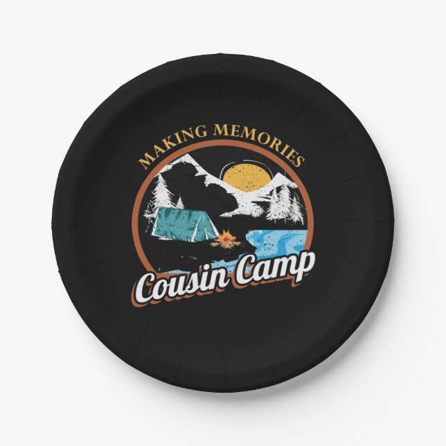 Hiking Memories Cousin Camp Paper Plate (Front)