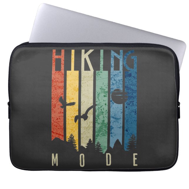 Hiking Mode Nature Outdoors Mountain Camping Funny Laptop Sleeve (Front)