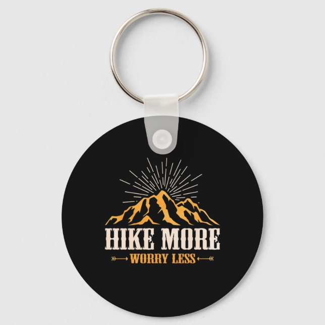 Hiking More Worry Less Key Ring (Front)
