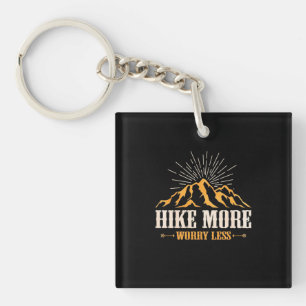 Hiking More Worry Less Key Ring