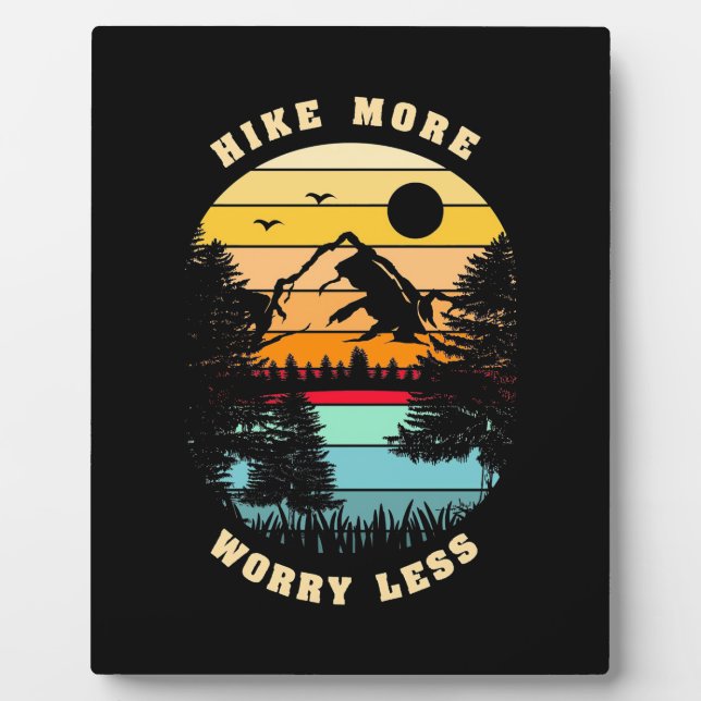Hiking More Worry Less Plaque (Front)