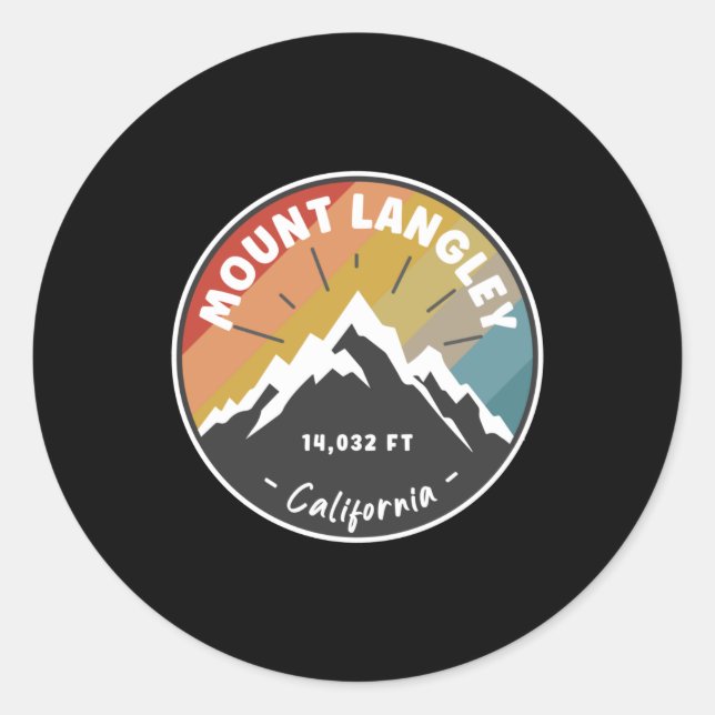 Hiking Mount Langley California Classic Round Sticker (Front)