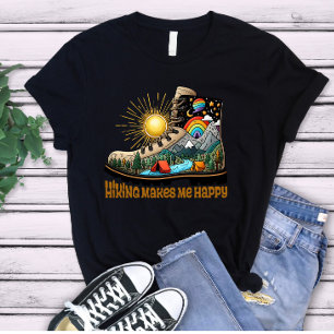Hiking Mountain Landscape Boot Graphic Nature Tri-Blend Shirt
