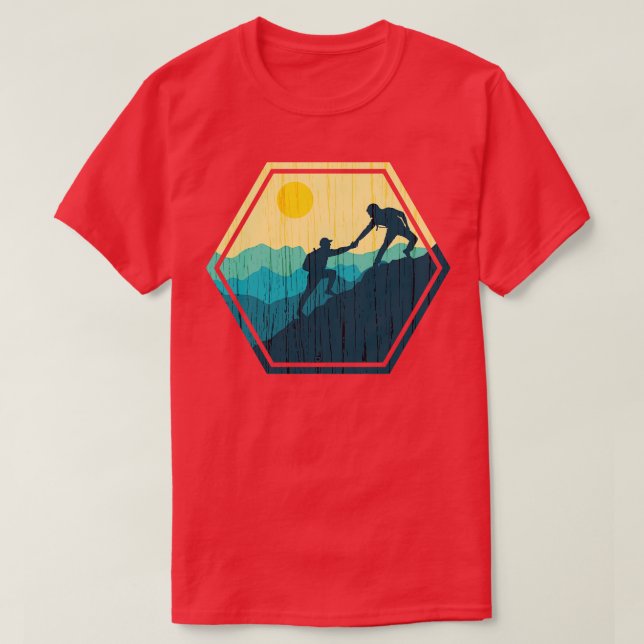 Hiking Mountain Peak Scenery Beautiful View  T-Shirt (Design Front)