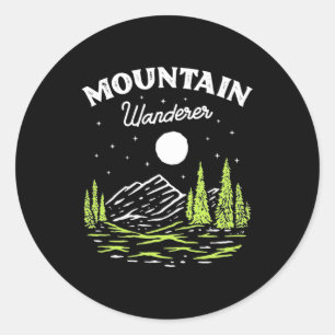 Hiking Mountain Wanderer Classic Round Sticker