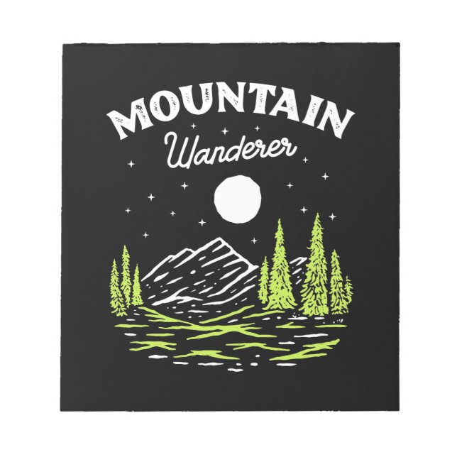 Hiking Mountain Wanderer Notepad (Front)