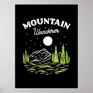 Hiking Mountain Wanderer Poster
