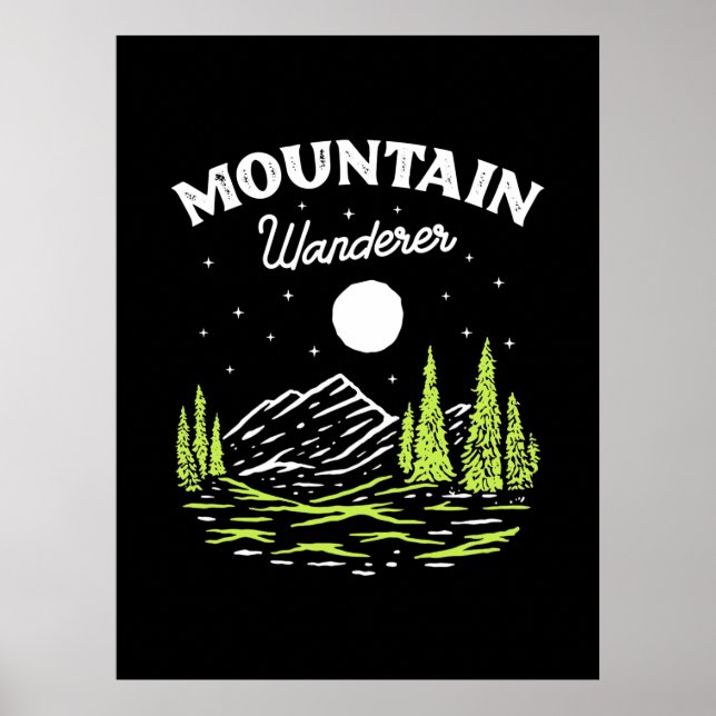 Hiking Mountain Wanderer Poster (Front)