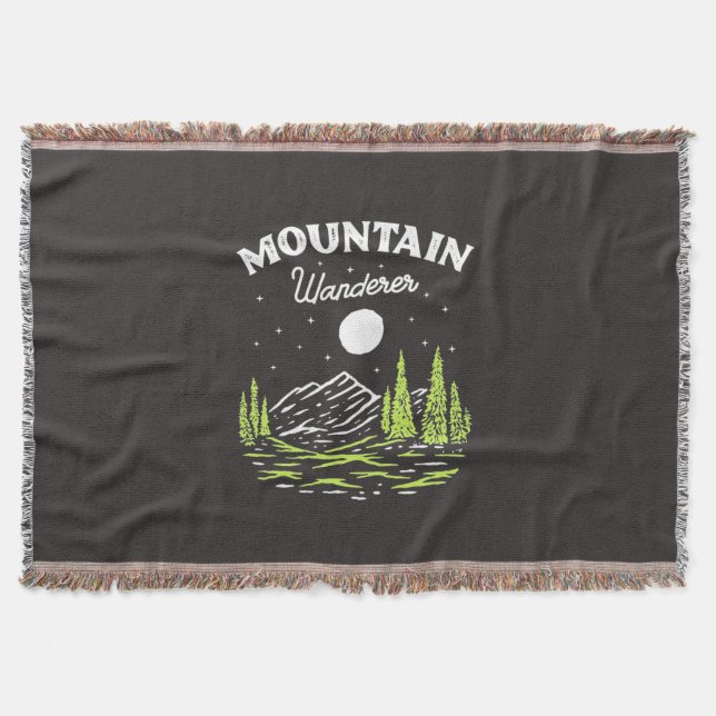 Hiking Mountain Wanderer Throw Blanket (Front)
