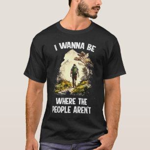 Hiking mountaineer no people peace alone walking T-Shirt