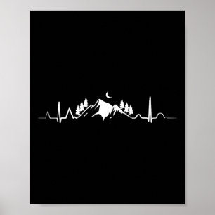 Hiking Mountains Heartbeat Adventures Climbing Hik Poster