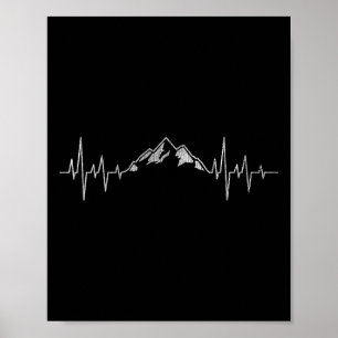 Hiking Mountains Heartbeat Hiker Adventures  Poster