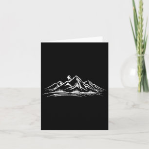 Hiking Mountains Hiker Adventures Camping Outdoor Card