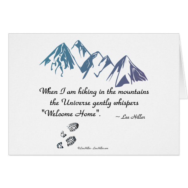 Hiking mountains Universe whispers Welcome Home (Front Horizontal)