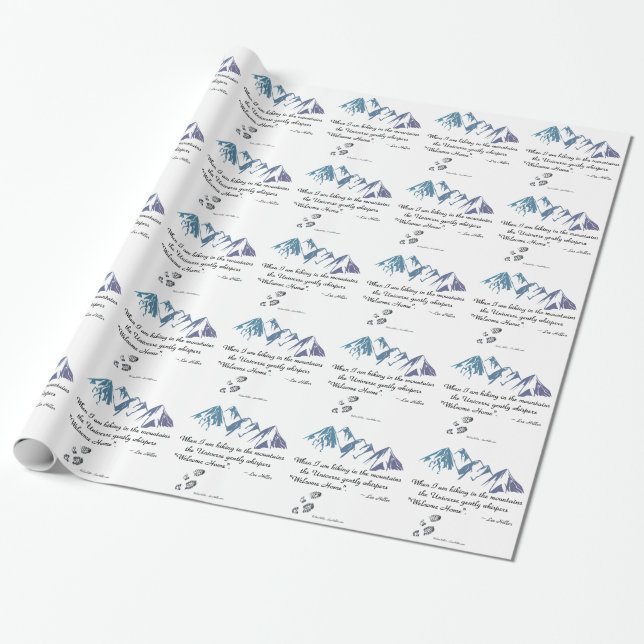 Hiking mountains Universe whispers Welcome Home Wrapping Paper (Unrolled)
