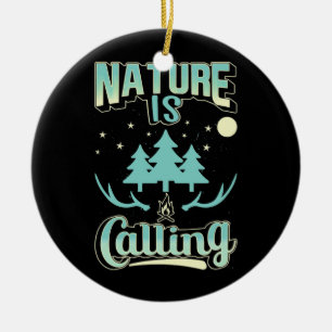Hiking Nature Is Calling Ceramic Tree Decoration
